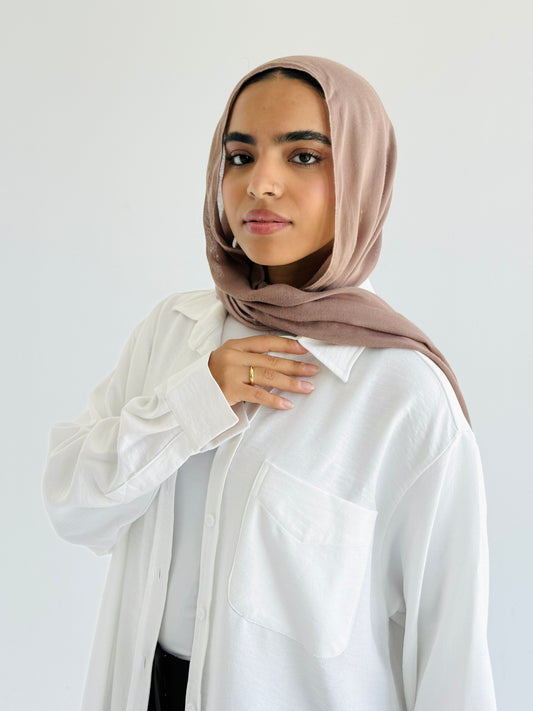 TAWA Oversized Women's White Shirt